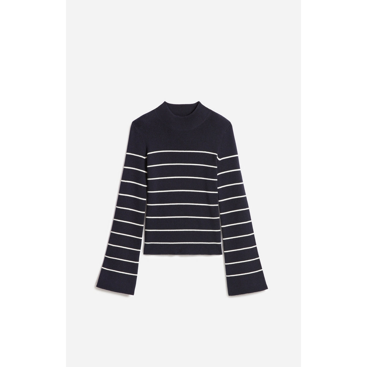 Stehkragenpullover Francesca - Ecru/Marine