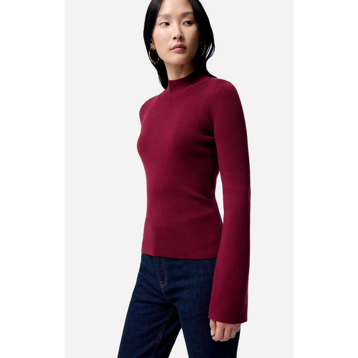 Pull Col Montant Francesca - Bordeaux