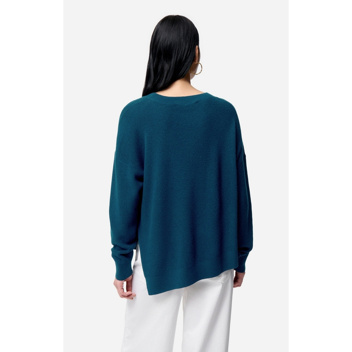 Pull Col Rond Fontana - Bleu Canard