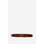 Ceinture 40mm en Cuir de Buffle et Cuir de Vachette Tresse - Marron