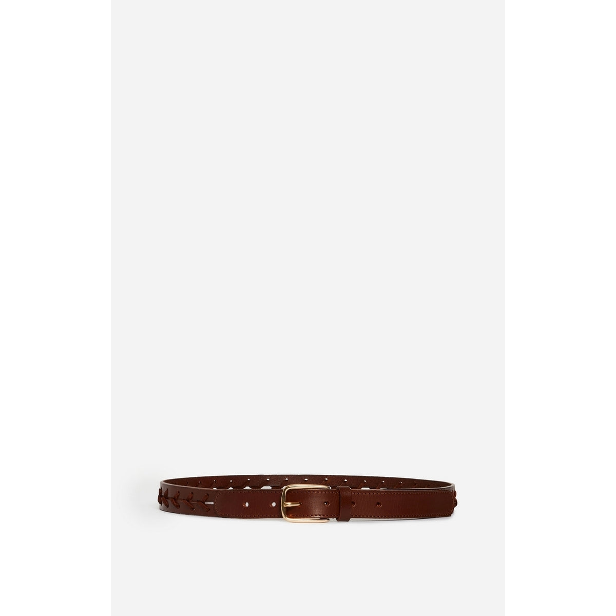 Ceinture 40mm en Cuir de Buffle et Cuir de Vachette Tresse - Marron