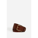 Ceinture 40mm en Cuir de Buffle et Cuir de Vachette Tresse - Marron