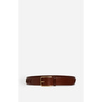 Ceinture 25mm en Cuir de Buffle et Cuir de Vachette Tresse - Marron