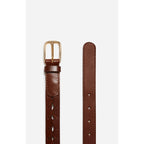 Ceinture 25mm en Cuir de Buffle et Cuir de Vachette Tresse - Marron