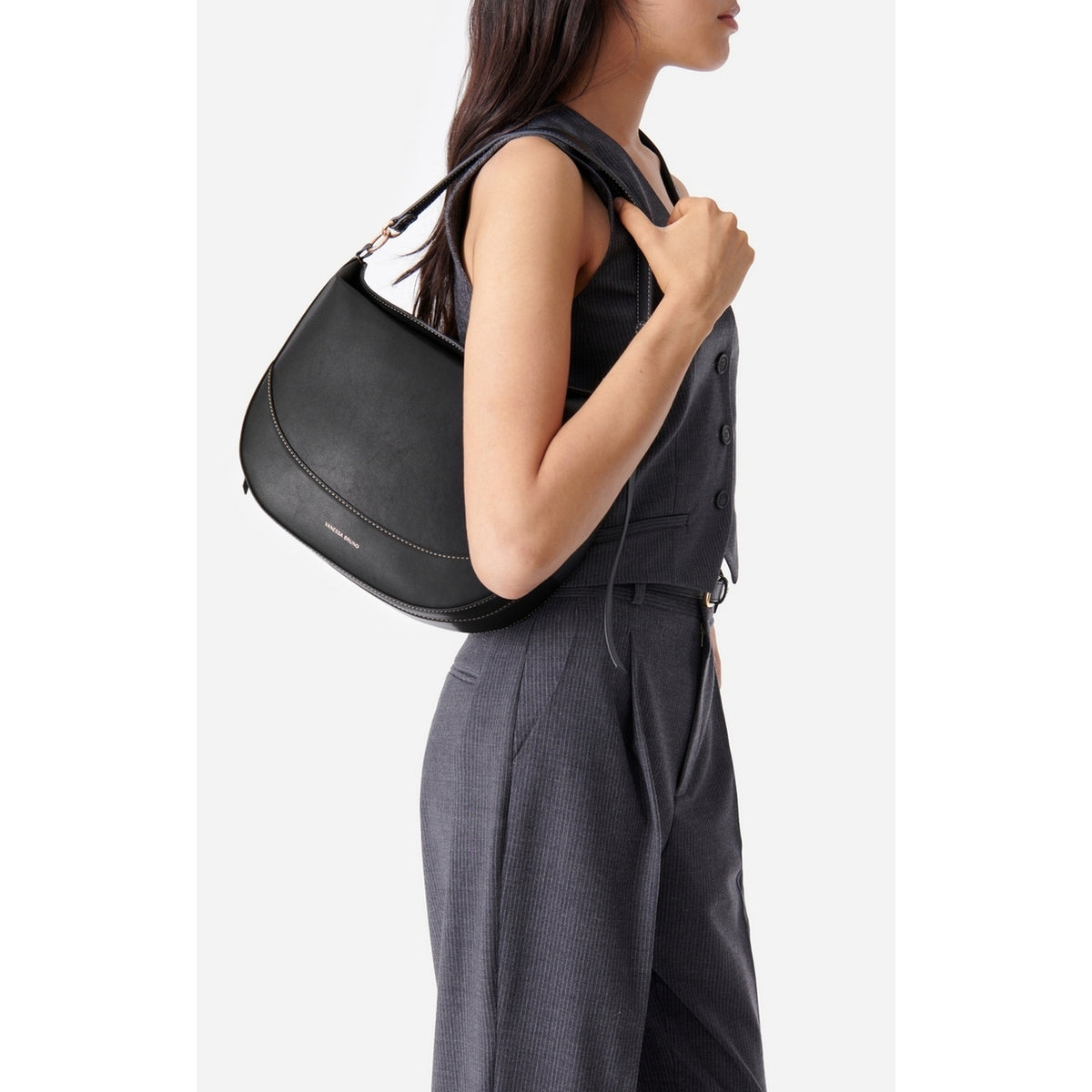 Sac a Main en Cuir Lisse - Noir