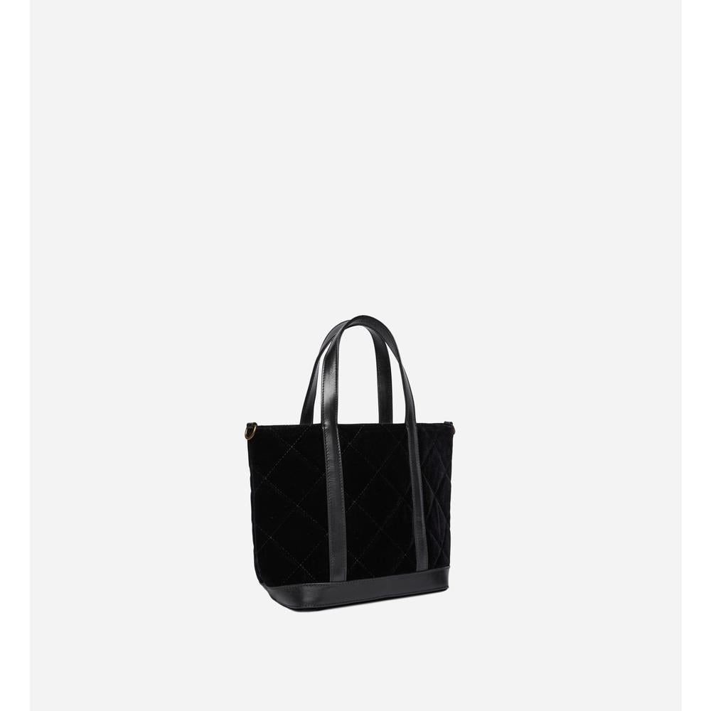 Cabas S in Quilted Velvet - Black