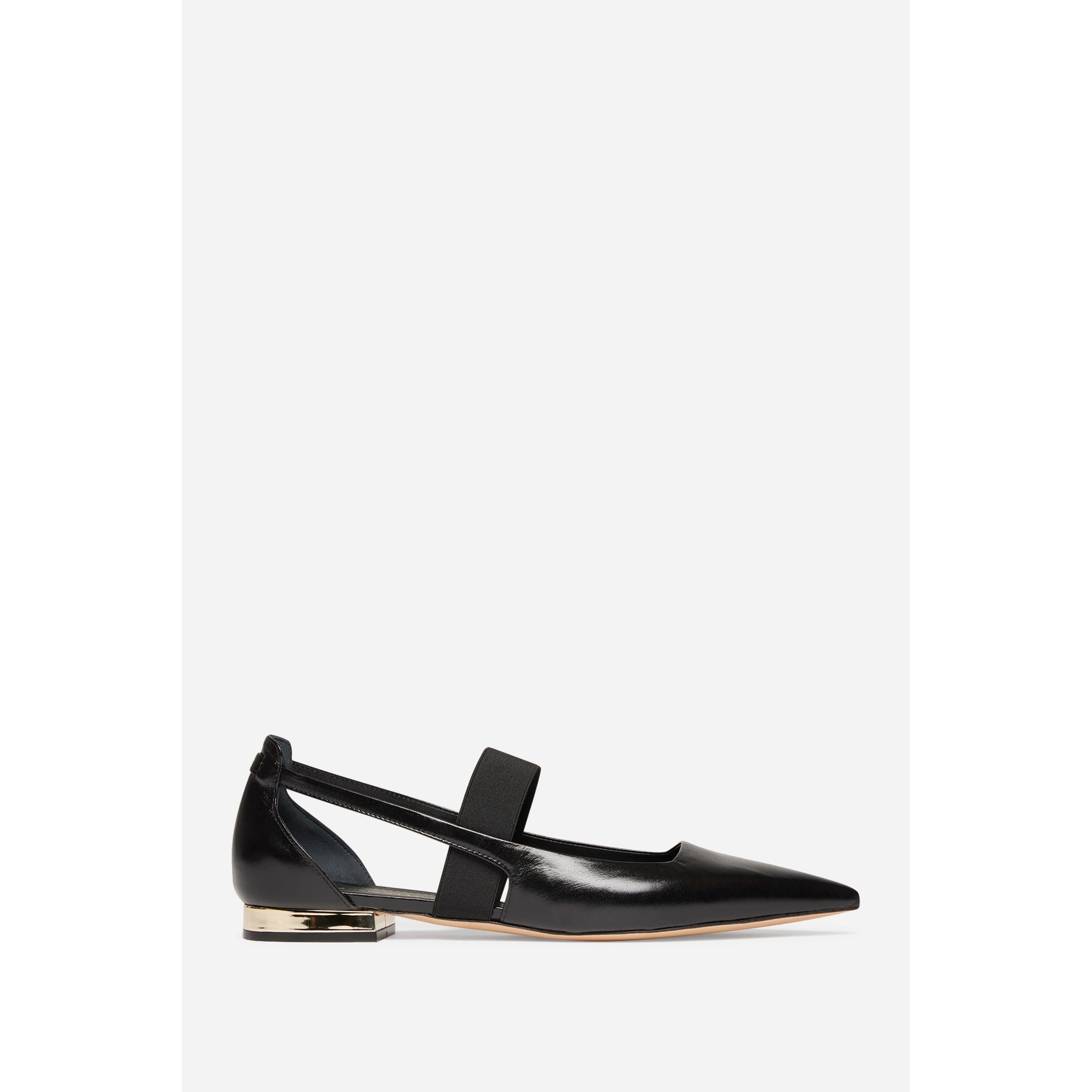Ballerines En Cuir - Noir