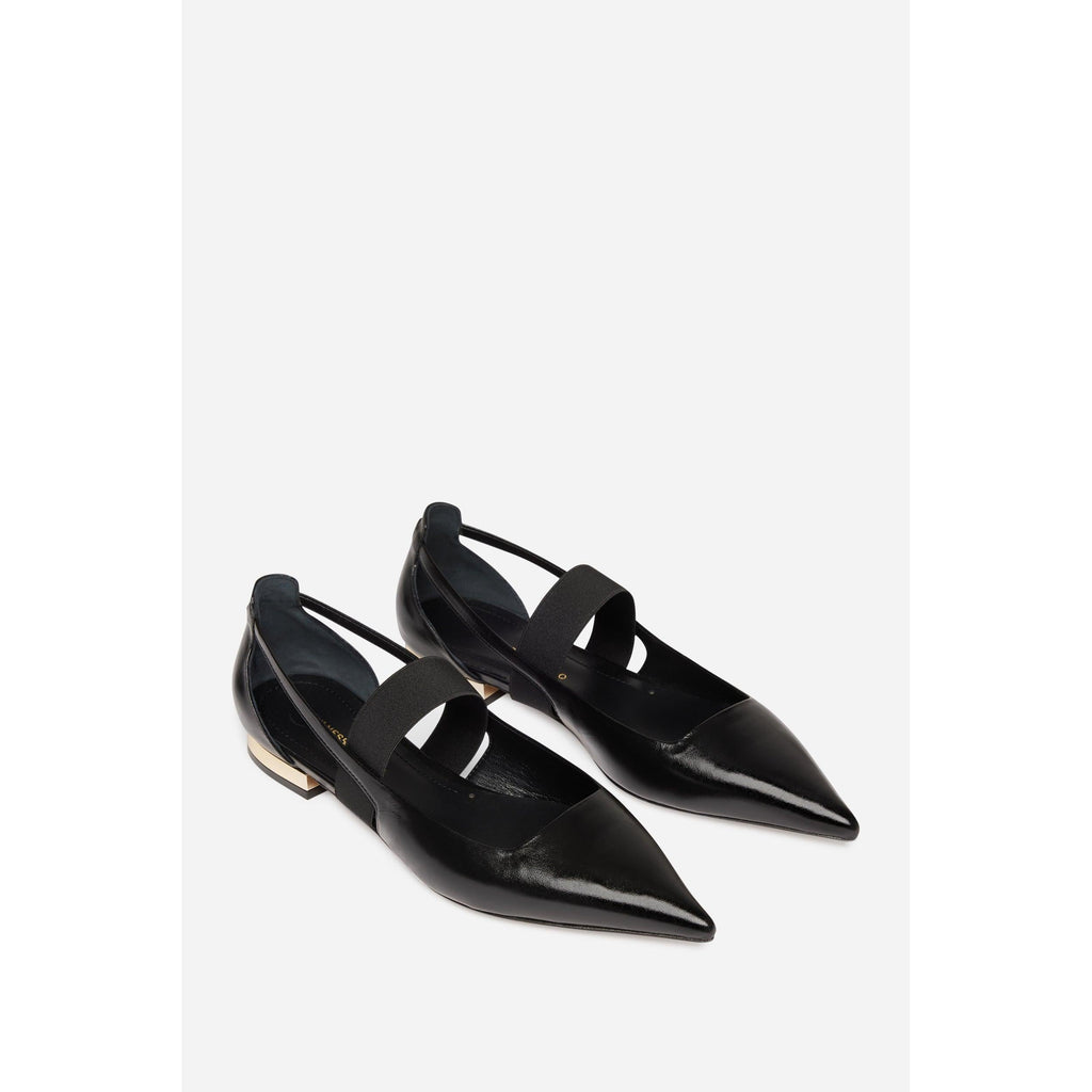 Ballerines En Cuir - Noir