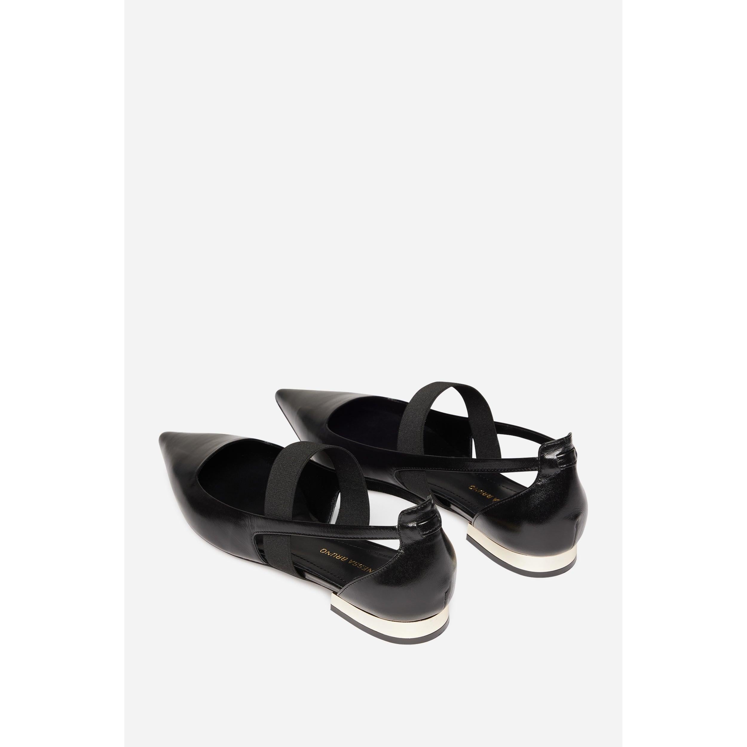 Ballerines En Cuir - Noir