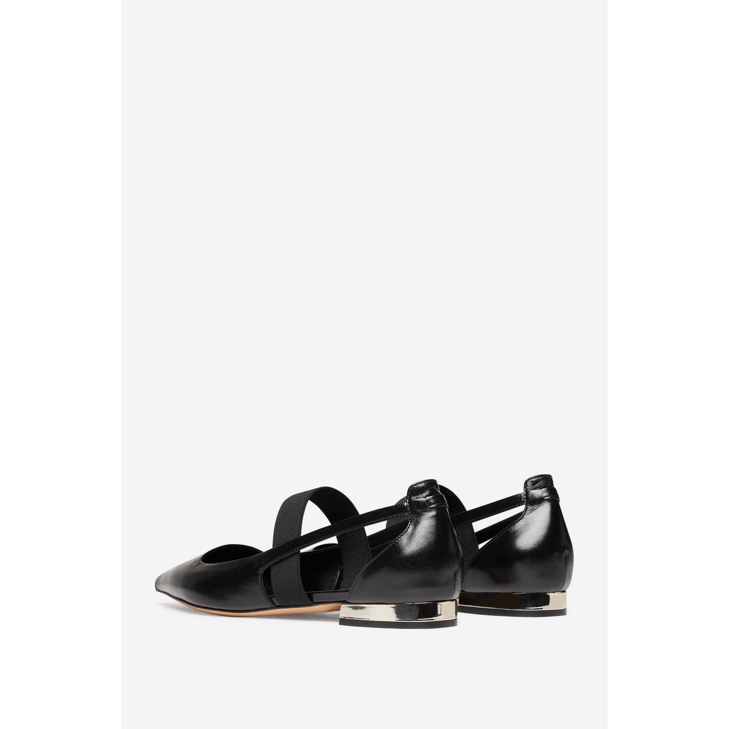 Ballerines En Cuir - Noir