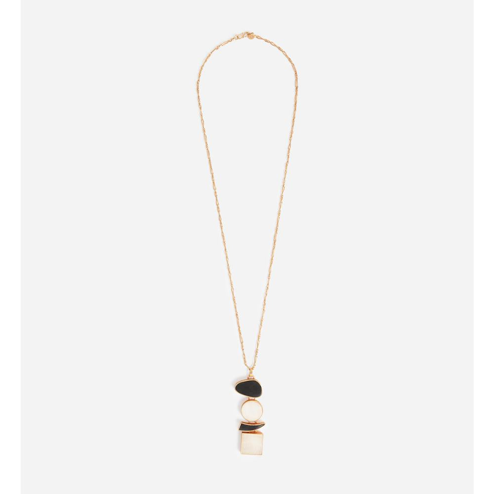 Long Necklace - Black and White
