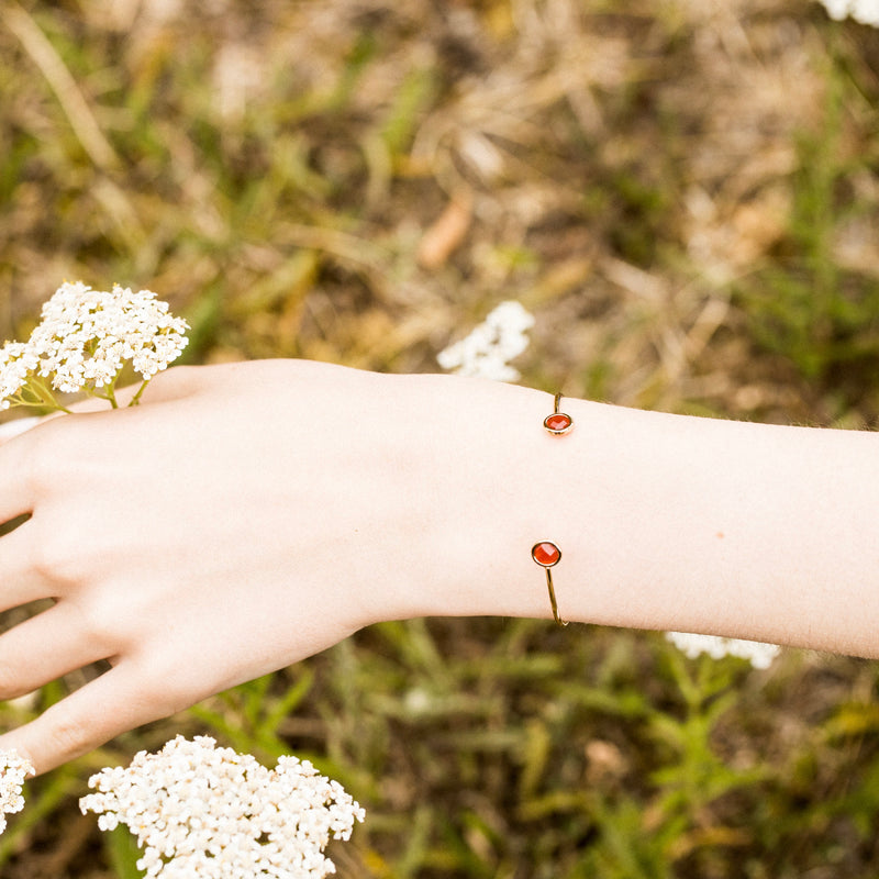 Pulsera "Aya" Cornalina - Latón dorado