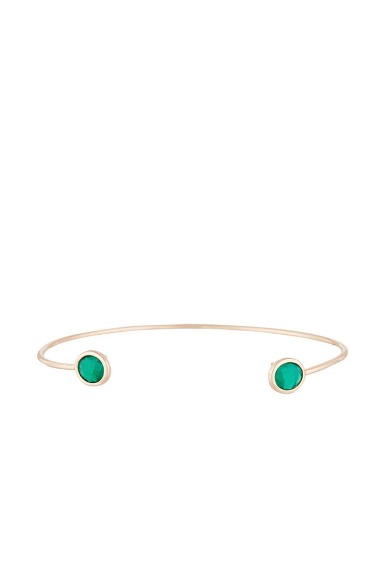 Pulsera "Aya" Ágata verde - Latón dorado