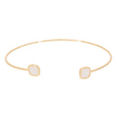 Rosy" Rose Quartz - Gold Brass Bracelet