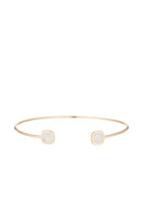 Rosy" Rose Quartz - Pink Brass Bracelet