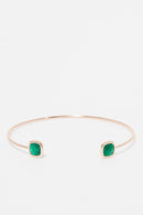 Pulsera Agathe Verde "Rosy" - Latón rosa