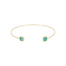 Rosy" Green Amazonite - Gold Brass Bracelet