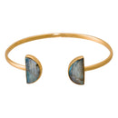 Bracelet "Hilda" Labradorite - Laiton Doré