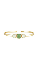 Bracelet "Tia" Green Chalcedony - Gold Brass