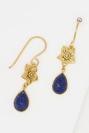 Louisa" Earring Lapis - Golden Brass