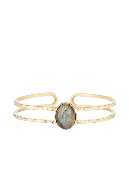 Double" Labradorite Bracelet - Gold Brass