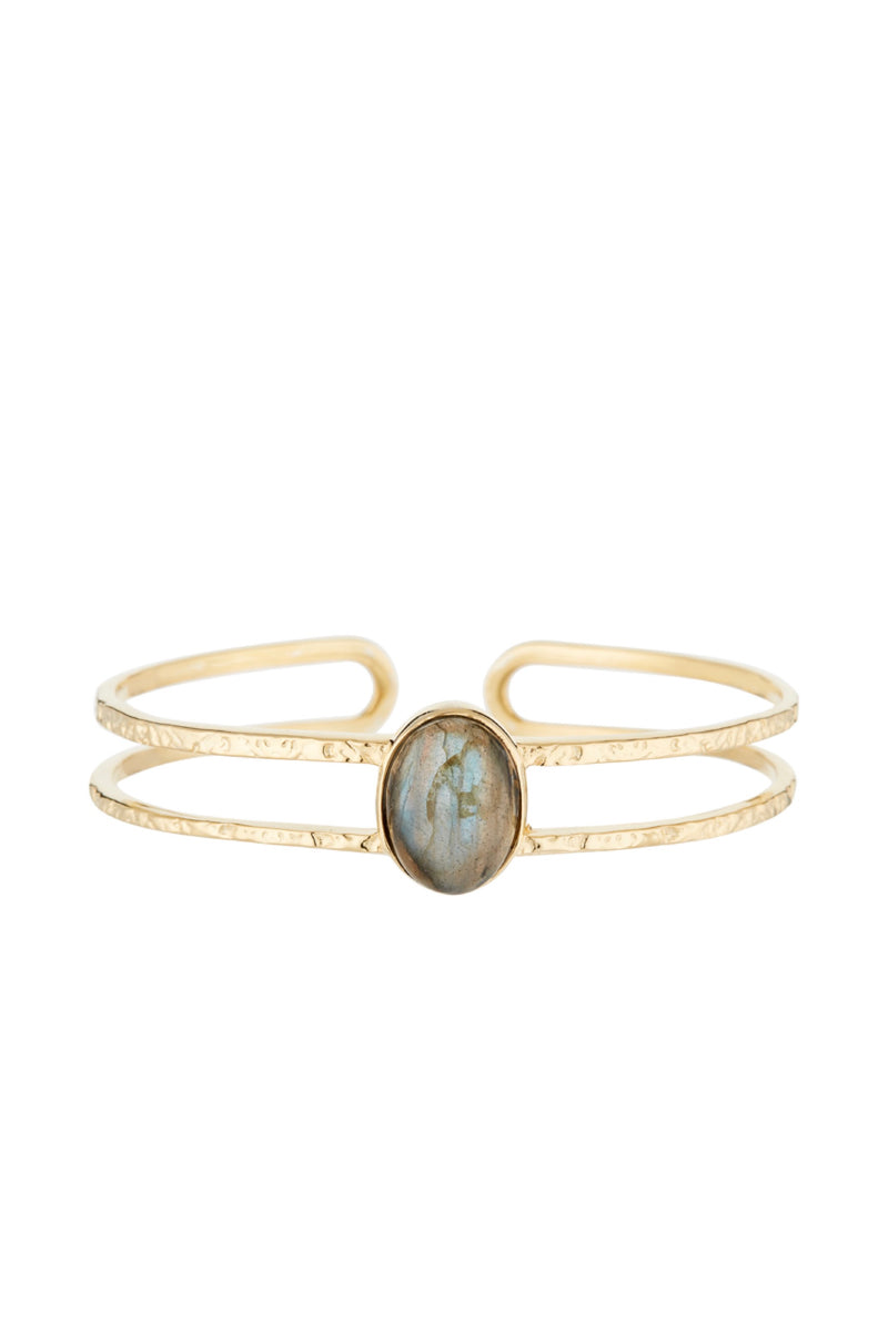 Double" Labradorite Bracelet - Gold Brass