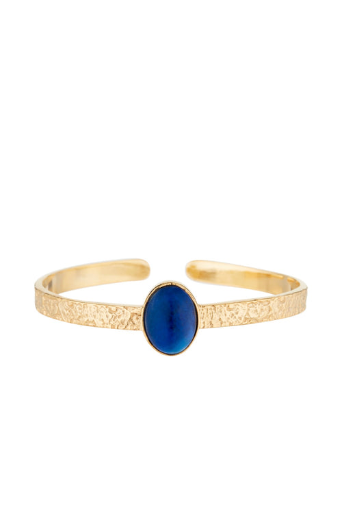 Lapis - Golden Brass Bracelet