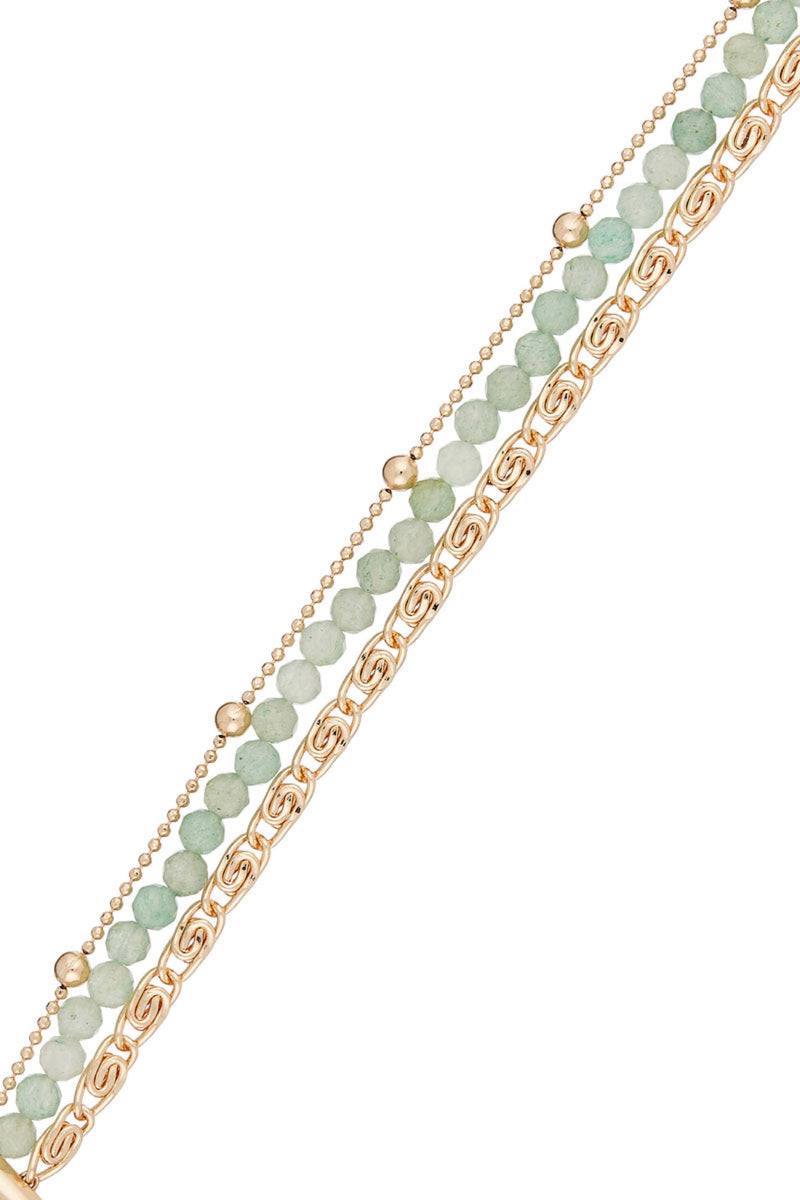 Bracelet "Fetia" Green Aventurine - Gold Brass