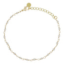 Elisa" White Moonstone - Gold Brass Bracelet