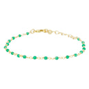 Pulsera "Elisa" Jade verde - Latón dorado