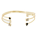 Karen" Onyx Labradorite Moonstone - Gold Brass Bracelet