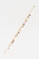 Bracelet Tourmaline Rose  - Laiton Doré