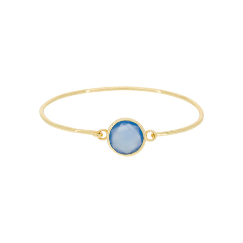 Pulsera "Lluvia" Calci Azul - Latón Dorado