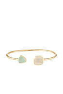 Bracelet "Talia" Moonstone & Aqua Calci - Gold Brass