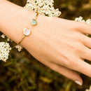 Bracelet "Talia" Moonstone & Aqua Calci - Gold Brass