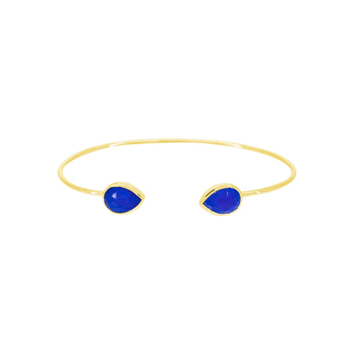 Pulsera "Aude" Jade azul - Latón dorado