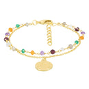 Addy" Multipierre Bracelet - Gold Brass