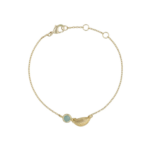 Marion" Green Amazonite - Gold Brass Bracelet