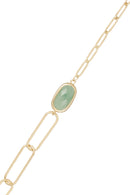 Pulsera 'Saïna' Aventurina Verde - Latón Dorado