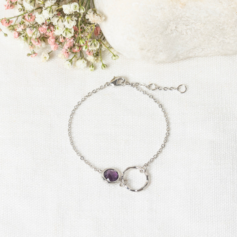 Bracelet "Oriana" Amethyst - Brass