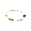 Pulsera "Laurélie" Aventurina rosa y azul - Latón dorado