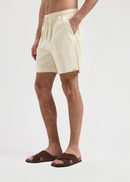 Shorts flameados lisos - Blanco roto