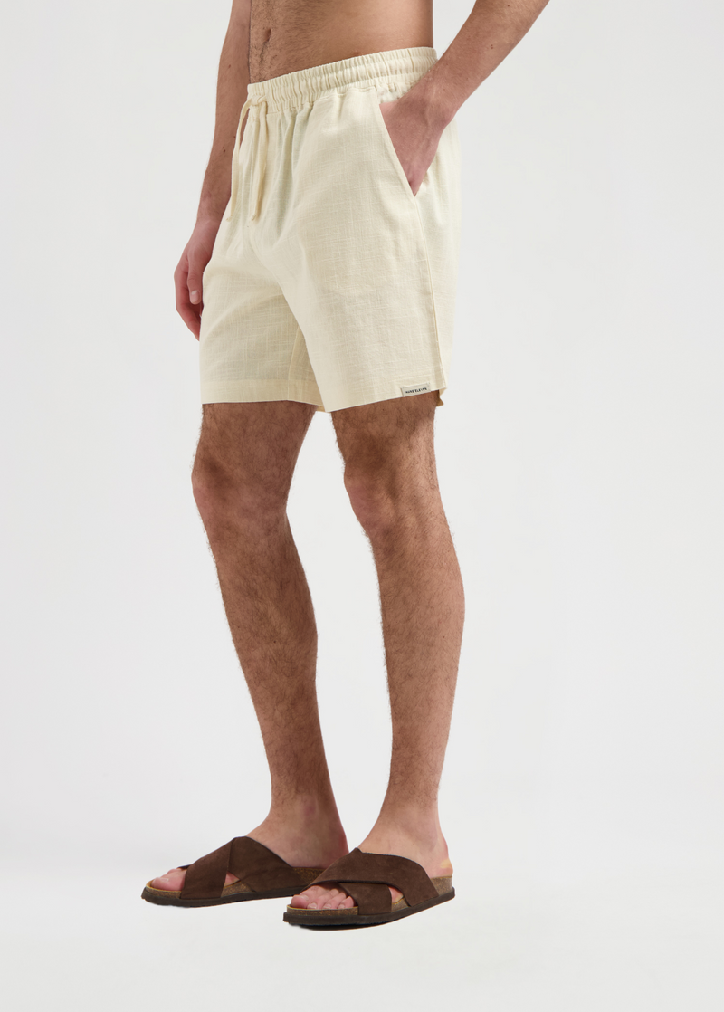 Shorts flameados lisos - Blanco roto