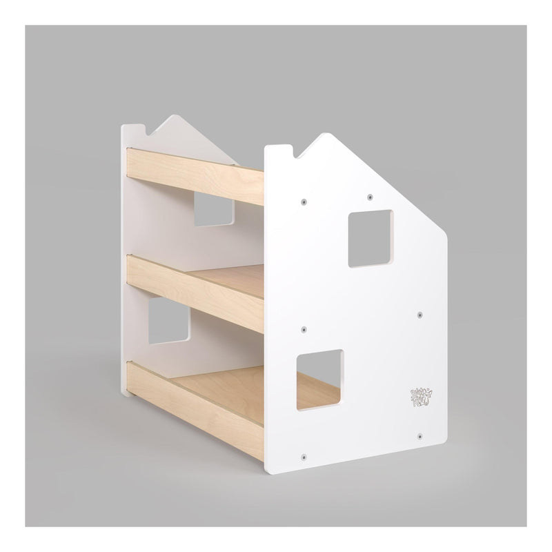 Bibliothèque & Étagère À Jouets Duo – Blanc & Gris