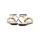 Catena Notte Natural Flat Ankle Cross Sandal