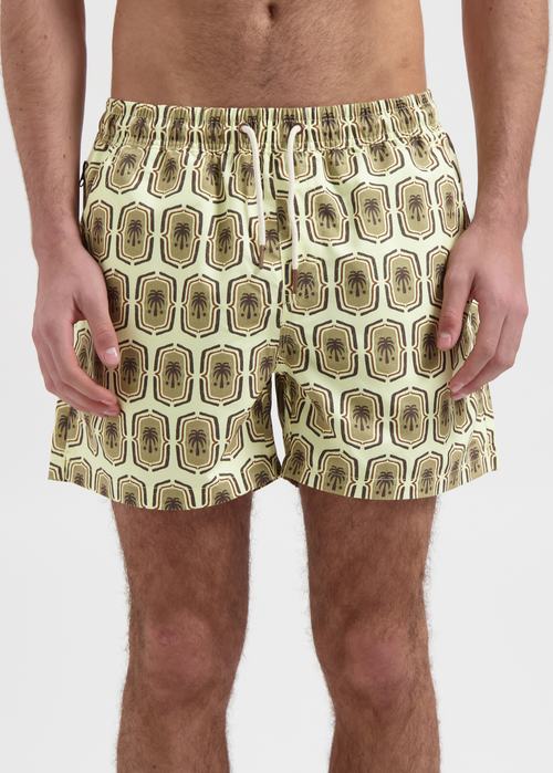 Shorts de baño con insignia de palma - Arena
