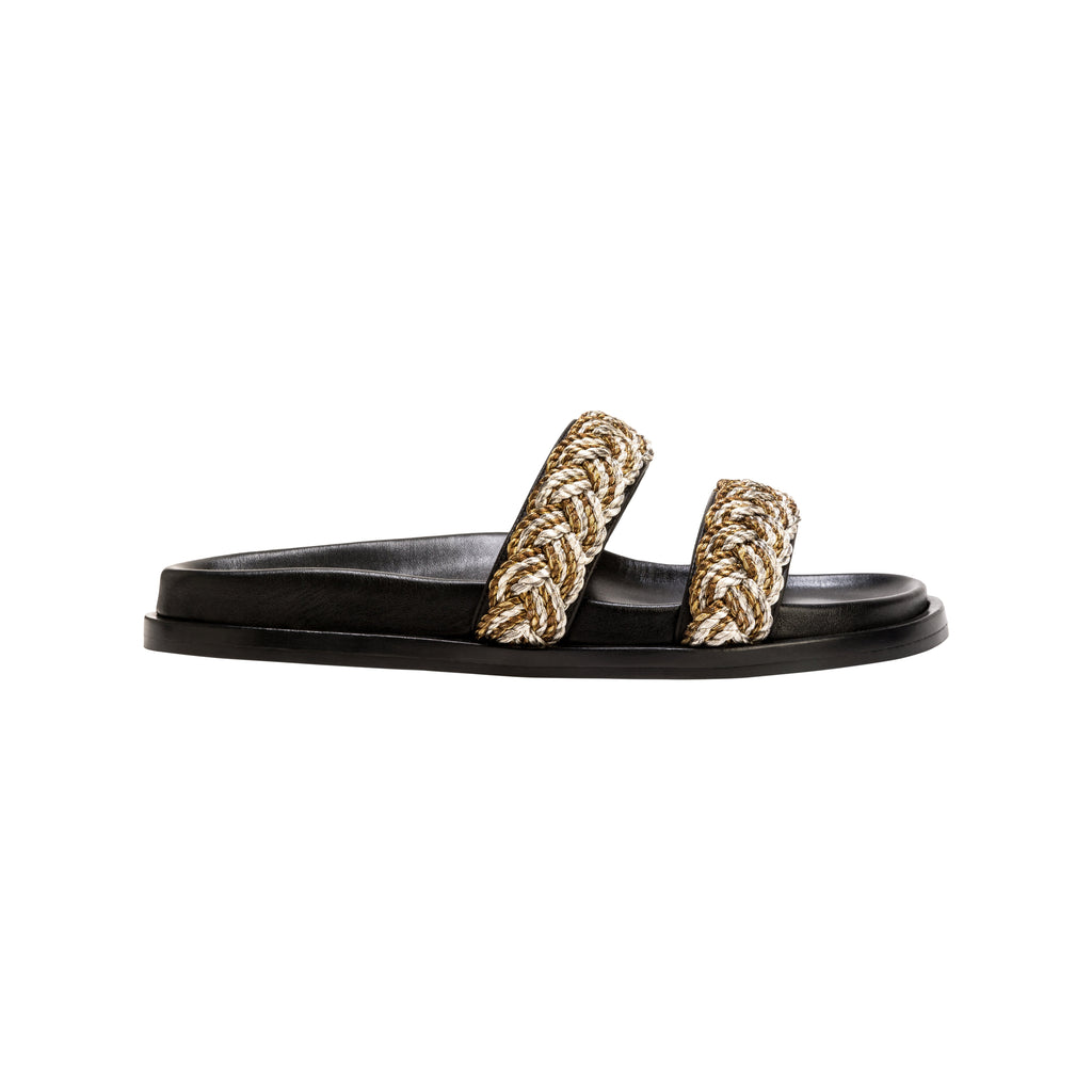 Ronda Black Comfort Two Straps Slides