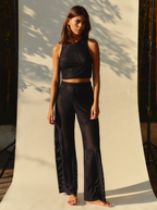 Black Stripes Transparent Trousers