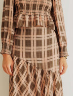 Geruite Rok Roze & Olijfgroen Marisol