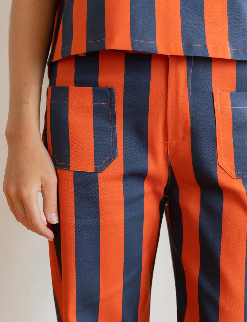 Jeans A Righe Blu Navy & Arancione Aldo